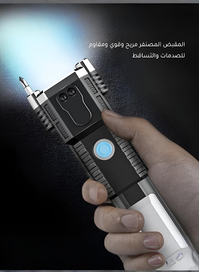 Powerful Rechargeable Multifunctional Flashlight for Car Repair, Emergency & Safe Window Breaking - Image 1